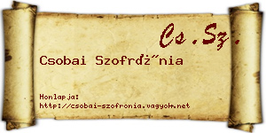 Csobai Szofrónia névjegykártya